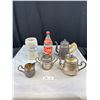 Image 1 : Vintage Collectable Lot of a Silver Plated Tea Set of a Coke Bottle and Stonewear 1959 Oktober Fest 