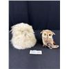 Image 1 : 2 Vintage Handcrafted Owl Figures - Fur, Birch, Etc