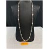 Image 1 : Charming Charlie Silvertone Station Necklace w/Oval Links and Freshwater Pearls