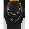 Image 2 : Charming Charlie Silvertone Station Necklace w/Oval Links and Freshwater Pearls
