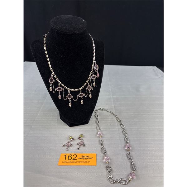 Designer Laura Vogel Necklaces and Earrings - Prong Set Stones and Faceted Beads