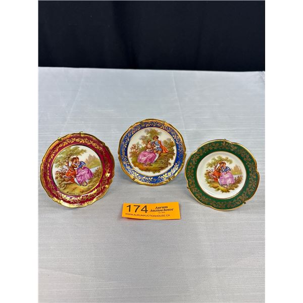 Beautiful Limoges France 'Loving Couple' Miniature Plates