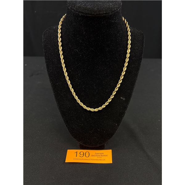 Twisted Gold Chain Necklace w/ Toggle Closure