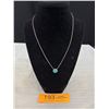 Image 1 : Austrian Blue Crystal Pendant w/ Chain Necklace
