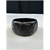 Image 2 : Heavy Black Bakelite Bangle Carved Design