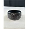 Image 3 : Heavy Black Bakelite Bangle Carved Design