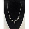 Image 3 : Lovely Silver Plated w/ Rhinestones Necklace