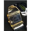 Image 3 : Beautiful Two Tone Silver/Gold Open Cuff Bangle Watch, Quartzz Marked JAS Battery Required