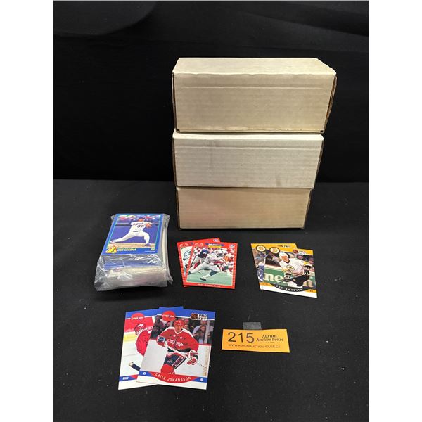 3 Boxes and 1 Unopened Package of 1990 and 91 Sports Trading Cards