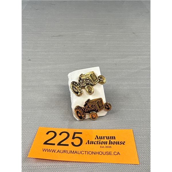 Cool Pair of Gold Plated Tractor Cuff Links