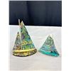 Image 4 : MCM Salt and Pepper Set with Decorative Abalone Shell Sail Boats