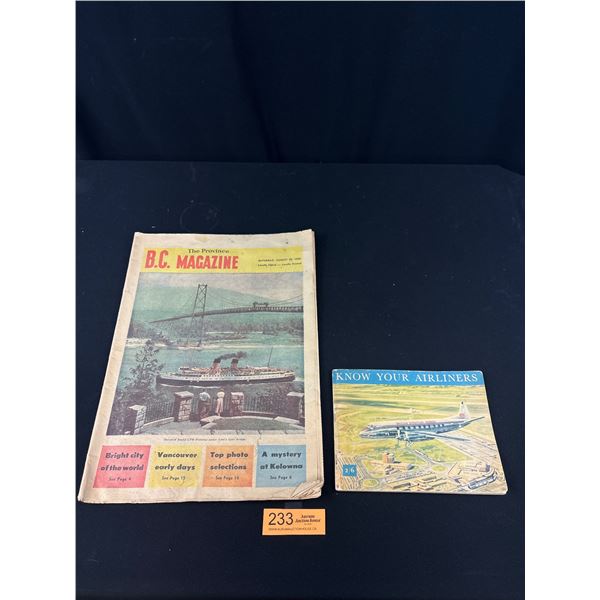 1956 Province BC Magazine + British Airways Book