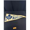 Image 2 : 2 Vintage Toronto Maple Leafs Pennants and a Wendal Clark Signed Leafs Puck