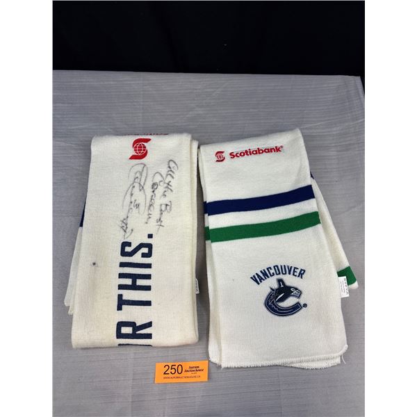 2 Vancouver Canucks Scarves One is Signed