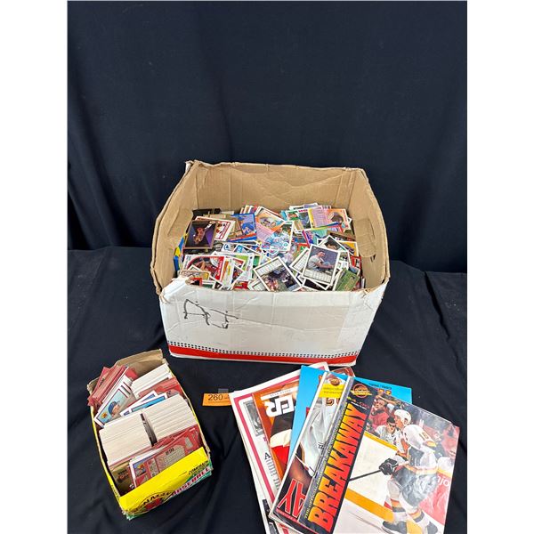 Large Box Lot of 1990s/80s Sports Cards & Magazines