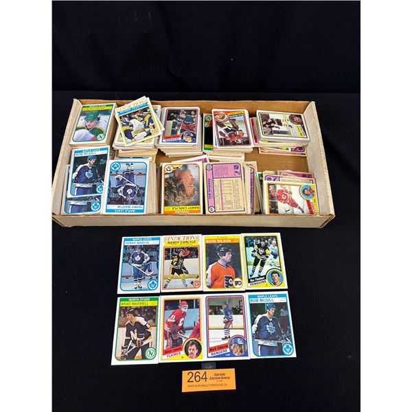 Large Tray Lot of Early 1980s Hockey Trading Cards