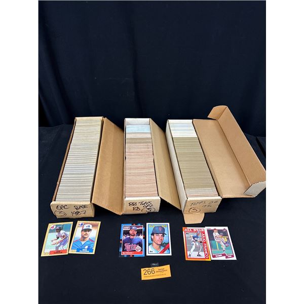 3 Boxes, 1987 OPC 1988-90 Topps Baseball Trading Cards