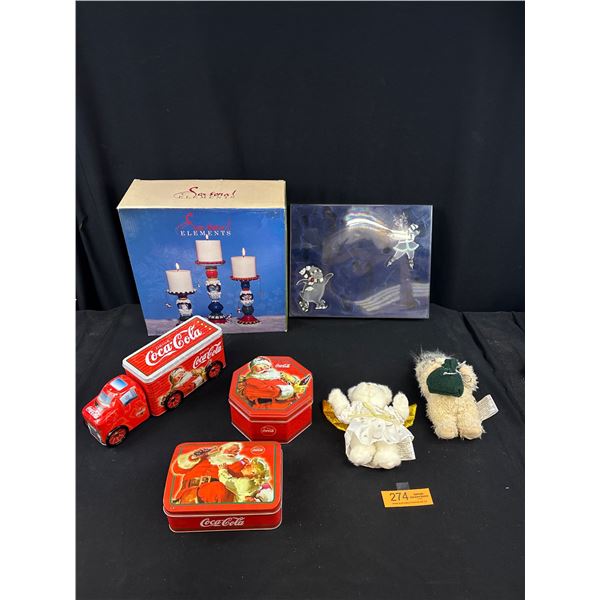 Nice Christmas Decoration Lot Candlesticks Coca-Cola  Etc