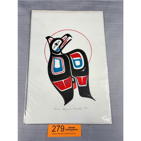 Signed 1994 West Coast Native Print of  Raven