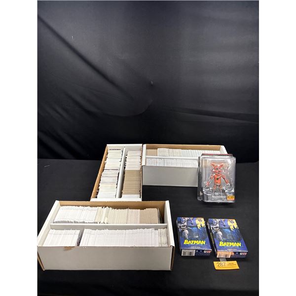 3 Boxes of NHL Trading Cards And Batman cards plus a Figure