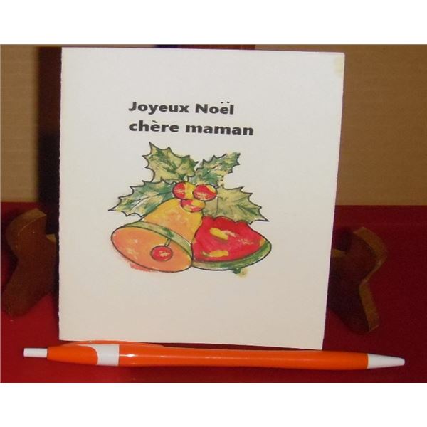 One LangdonArt Christmas unique card face 1gk,  image painted diffently inside 1gL