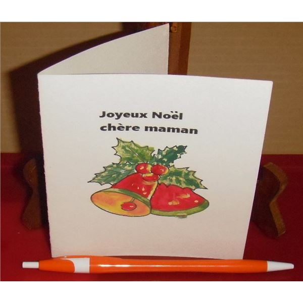 One LangdonArt Christmas unique card face 1gq,  image painted diffently inside 1gr