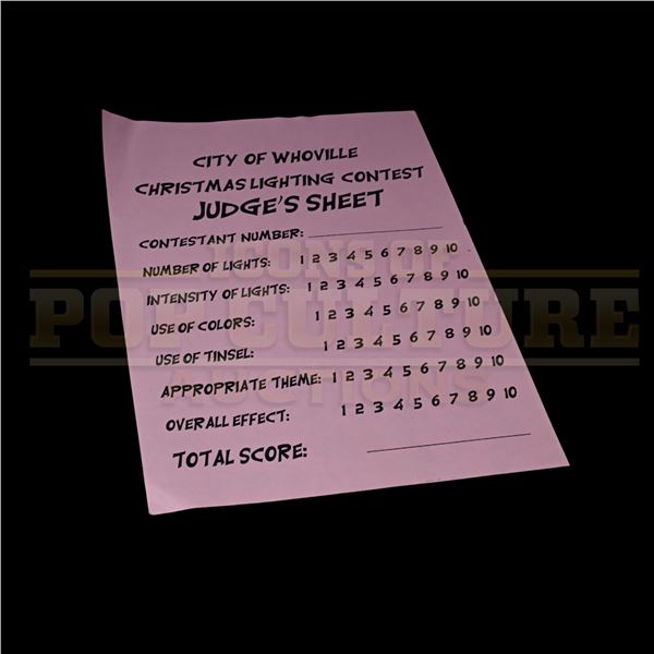 How the Grinch Stole Christmas – Lighting Contest Score Sheet - H4-177