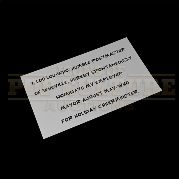 How the Grinch Stole Christmas – Lou Lou Who’s Cheermeister Nomination Card - H4-6