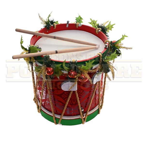 Candy Cane Lane - Holiday Marching Band Drum with Sticks - H4-517
