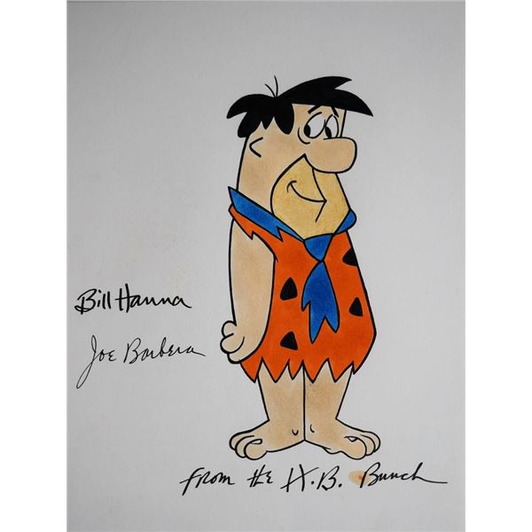 Fred Flintstone Hannah Barbera signed sketch