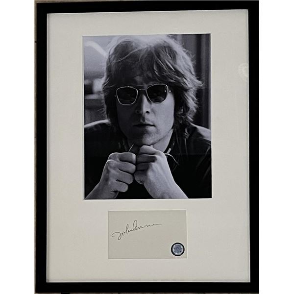 John Lennon framed signature collage
