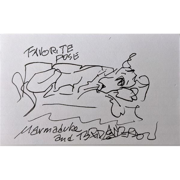 Marmaduke Brad Anderson hand drawn and signed sketch