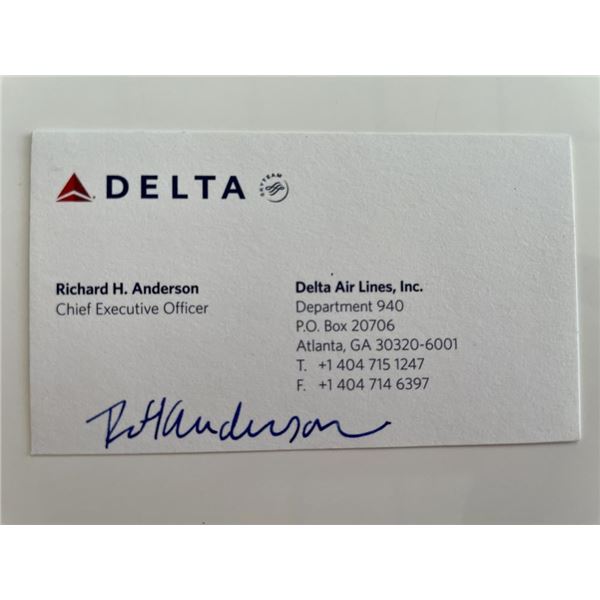 Delta Former CEO Richard H. Anderson signed business card