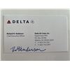 Image 1 : Delta Former CEO Richard H. Anderson signed business card