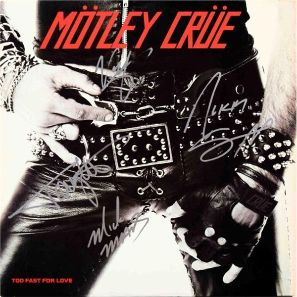 Motley Crue signed "Too Fast For Love" album