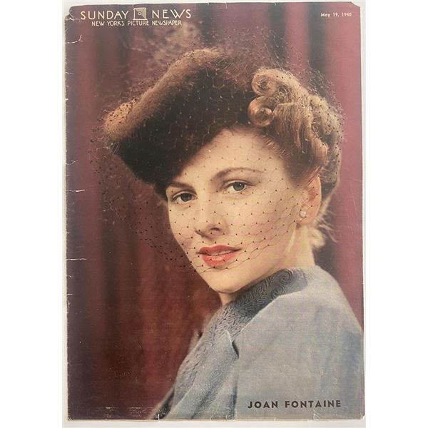 Sunday News 1940 Joan Fontaine  newspaper cover