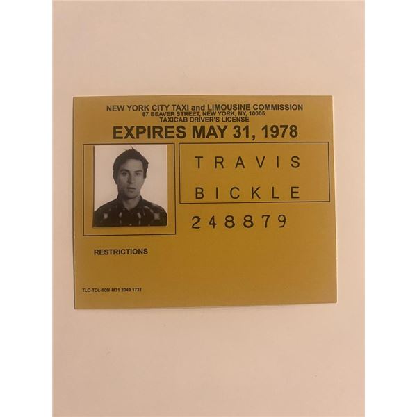 Taxi Driver Travis Bickle drivers license ID prop