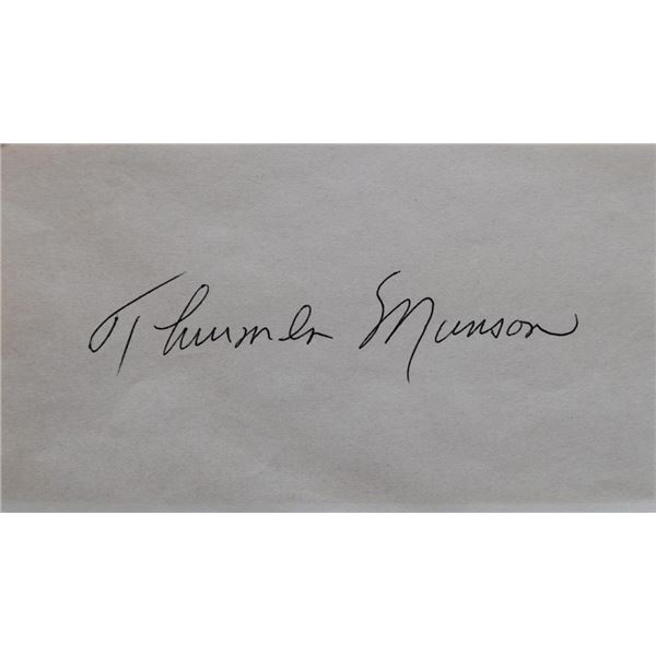 NY Yankees Thurman Munson signed slip