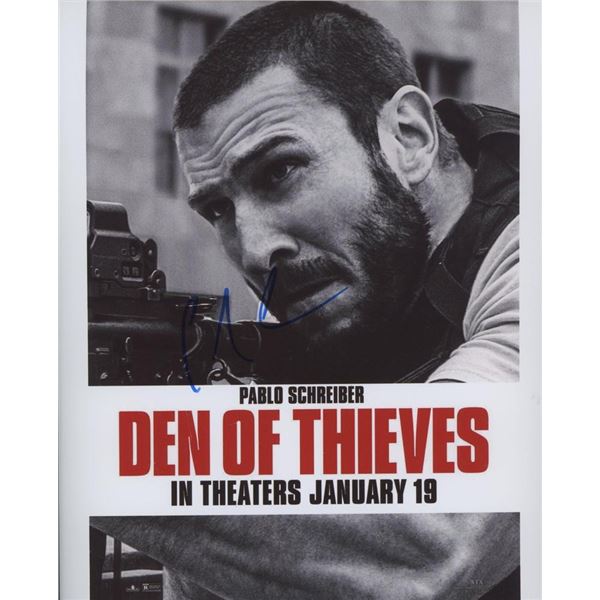 Den of Thieves Pablo Schreiber signed  movie poster