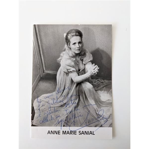 French Actress Anne-Marie Sanial signed photo