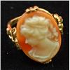 Image 1 : VTG Shell Cameo 10 Kt. Gold Filled Ring
