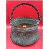 Image 1 : Antique Copper Cauldron w/ Wrought Iron Handle