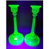 Image 1 : Pair of 9.5" Uranium Candleholders