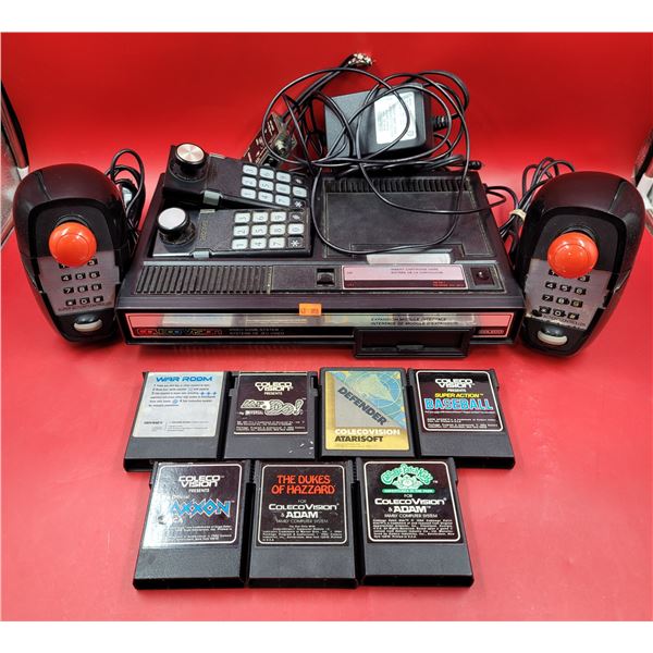 Coleco Vision Video Game System w/ Controllers & Assorted Games