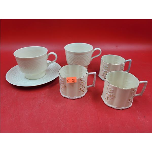Lot of Belleek Teacups & Saucer Made in Ireland