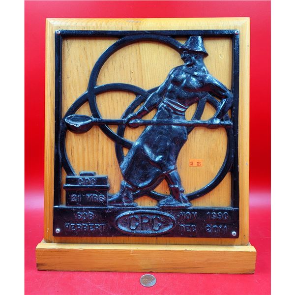 Art Deco Cast Iron Foundry Workers Panel