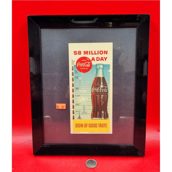 Framed Coca-Cola Sign of Good Taste Lithograph