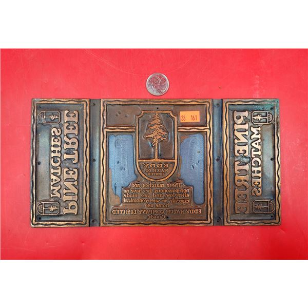 Copper Matchbox Printing Plate