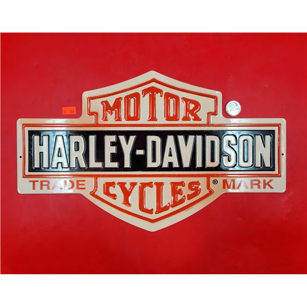 Embossed Tin Harley-Davidson Sign