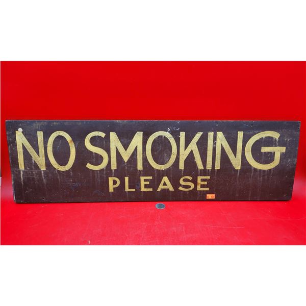 VTG Wood No Smoking Sign